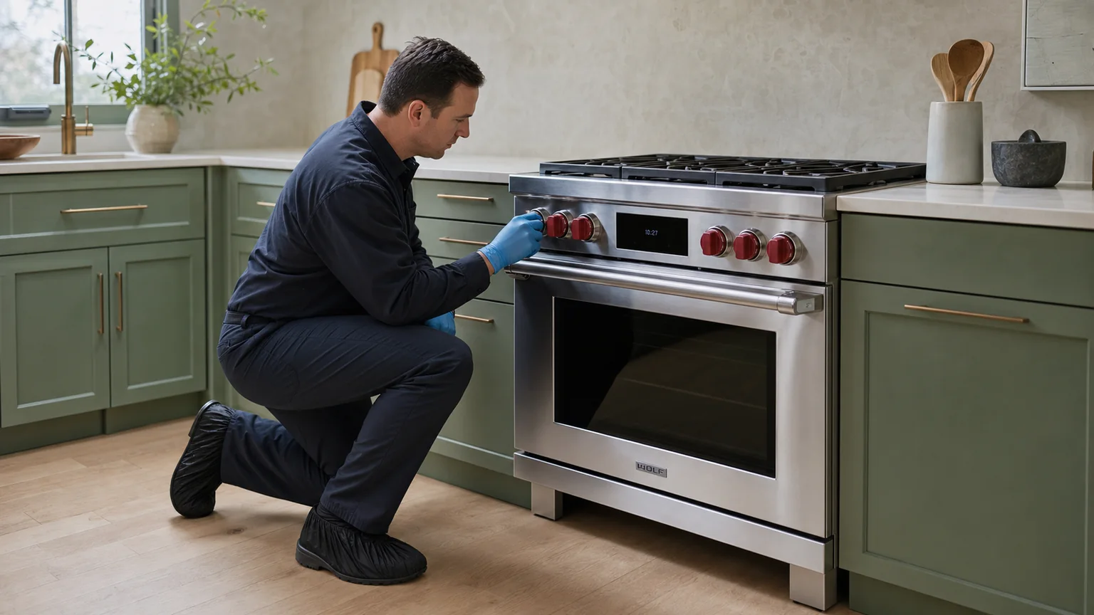 Premium kitchen range prepared for a professional diagnostic visit
